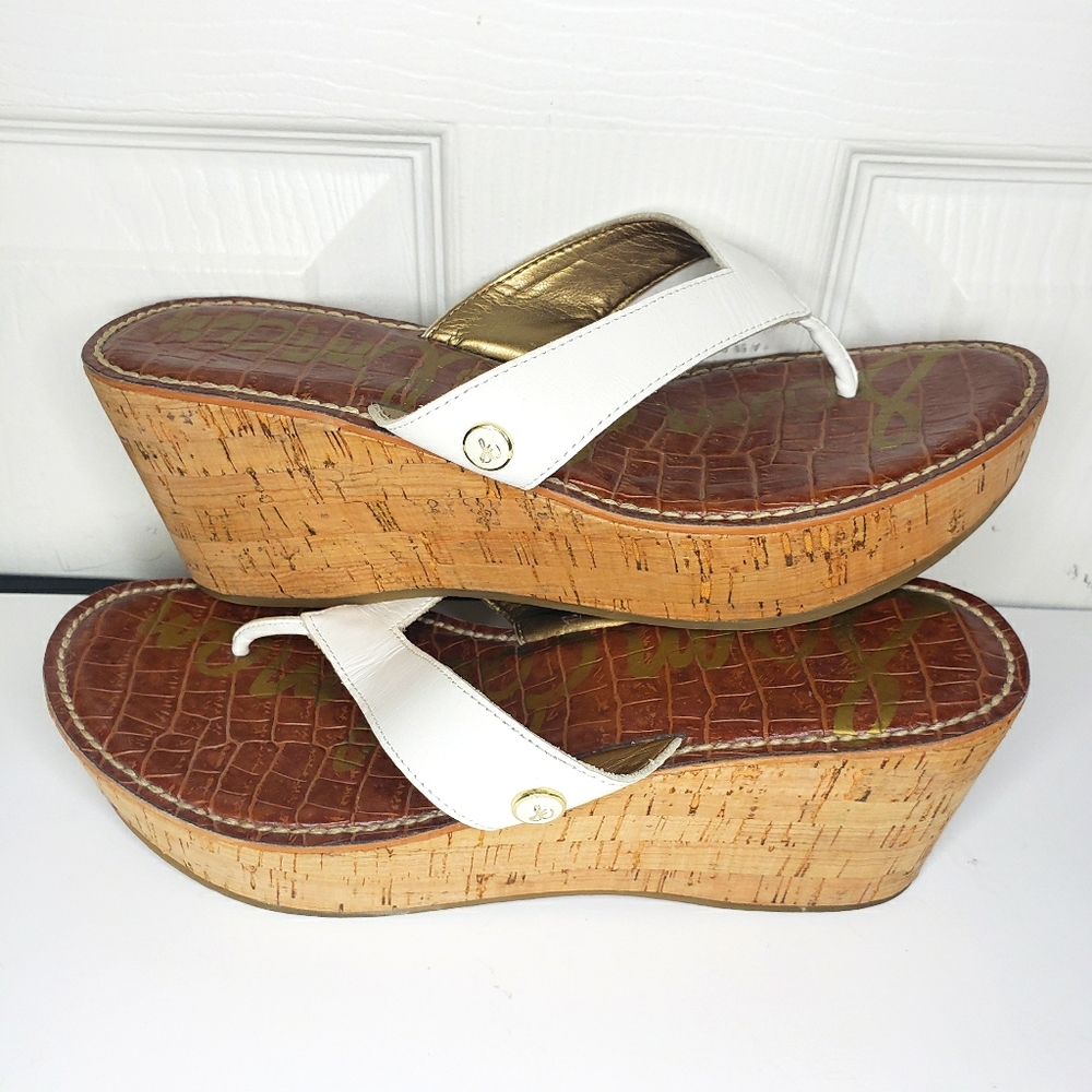 Sam Edelman Romy Cork Wedge Flip Flop Sandals s 8